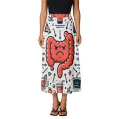 Health Gut Health Intestines Colon Body Liver Human Lung Junk Food Pizza Classic Midi Chiffon Skirt