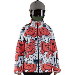 Health Gut Health Intestines Colon Body Liver Human Lung Junk Food Pizza Men s Zip Ski And Snowboard Waterproof Breathable Jacket by Maspions