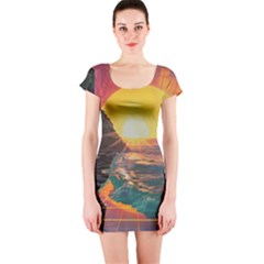 Pretty Art Nice Short Sleeve Bodycon Dress