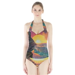 Pretty Art Nice Halter Swimsuit