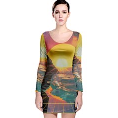 Pretty Art Nice Long Sleeve Velvet Bodycon Dress