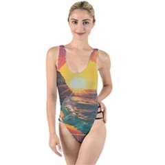 Pretty Art Nice High Leg Strappy Swimsuit