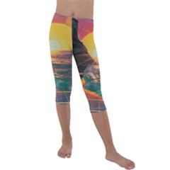 Pretty Art Nice Kids  Lightweight Velour Capri Leggings 