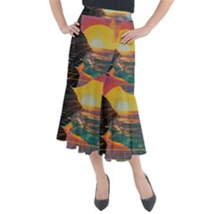 Pretty Art Nice Midi Mermaid Skirt