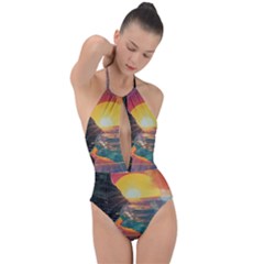 Pretty Art Nice Plunge Cut Halter Swimsuit