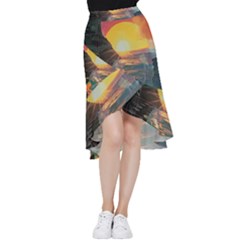 Pretty Art Nice Frill Hi Low Chiffon Skirt