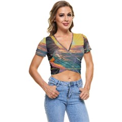 Pretty Art Nice Short Sleeve Foldover T-shirt