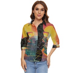 Pretty Art Nice Women s Quarter Sleeve Pocket Shirt