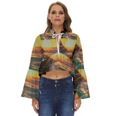 Pretty Art Nice Boho Long Bell Sleeve Top