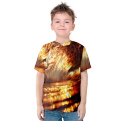 Wave Art Mood Water Sea Beach Kids  Cotton T-shirt