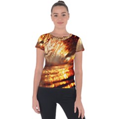 Wave Art Mood Water Sea Beach Short Sleeve Sports Top 