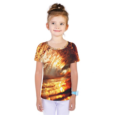 Wave Art Mood Water Sea Beach Kids  One Piece T-shirt by Maspions