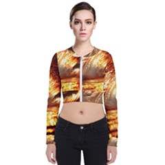 Wave Art Mood Water Sea Beach Long Sleeve Zip Up Bomber Jacket