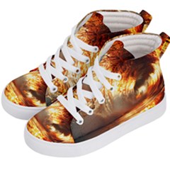 Wave Art Mood Water Sea Beach Kids  Hi-top Skate Sneakers