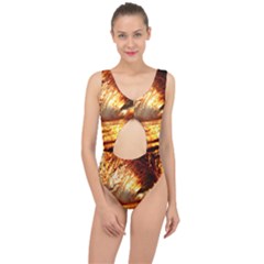 Wave Art Mood Water Sea Beach Center Cut Out Swimsuit