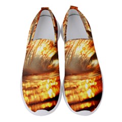 Wave Art Mood Water Sea Beach Women s Slip On Sneakers by Maspions