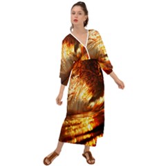 Wave Art Mood Water Sea Beach Grecian Style  Maxi Dress