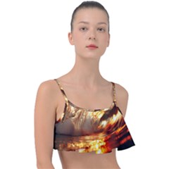 Wave Art Mood Water Sea Beach Frill Bikini Top by Maspions