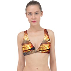 Wave Art Mood Water Sea Beach Classic Banded Bikini Top