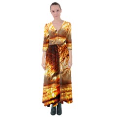 Wave Art Mood Water Sea Beach Button Up Maxi Dress by Maspions