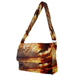 Wave Art Mood Water Sea Beach Full Print Messenger Bag (l)