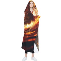 Wave Art Mood Water Sea Beach Wearable Blanket by Maspions