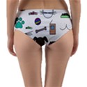 Cat Dog Pet Doodle Cartoon Sketch Cute Kitten Kitty Animal Drawing Pattern Reversible Mid-Waist Bikini Bottoms View2