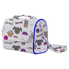 Cat Dog Pet Doodle Cartoon Sketch Cute Kitten Kitty Animal Drawing Pattern Satchel Shoulder Bag by Bedest