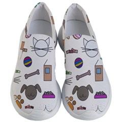 Cat Dog Pet Doodle Cartoon Sketch Cute Kitten Kitty Animal Drawing Pattern Women s Lightweight Slip Ons by Bedest