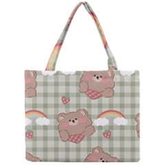 Bear Cartoon Pattern Strawberry Rainbow Nature Animal Cute Design Mini Tote Bag by Bedest