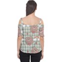 Bear Cartoon Pattern Strawberry Rainbow Nature Animal Cute Design Cutout Shoulder T-Shirt View2