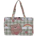 Bear Cartoon Pattern Strawberry Rainbow Nature Animal Cute Design Canvas Work Bag View2