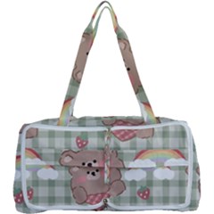 Bear Cartoon Pattern Strawberry Rainbow Nature Animal Cute Design Multi Function Bag by Bedest