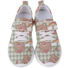 Bear Cartoon Pattern Strawberry Rainbow Nature Animal Cute Design Women s Velcro Strap Shoes by Bedest