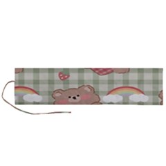 Bear Cartoon Pattern Strawberry Rainbow Nature Animal Cute Design Roll Up Canvas Pencil Holder (l) by Bedest