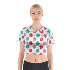 Abstract Art Pattern Colorful Artistic Flower Nature Spring Cotton Crop Top by Bedest