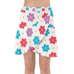 Abstract Art Pattern Colorful Artistic Flower Nature Spring Wrap Front Skirt