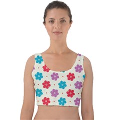 Abstract Art Pattern Colorful Artistic Flower Nature Spring Velvet Crop Top by Bedest