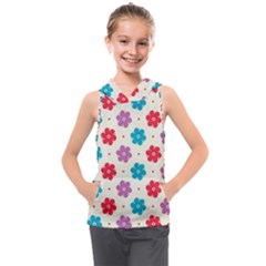 Abstract Art Pattern Colorful Artistic Flower Nature Spring Kids  Sleeveless Hoodie by Bedest