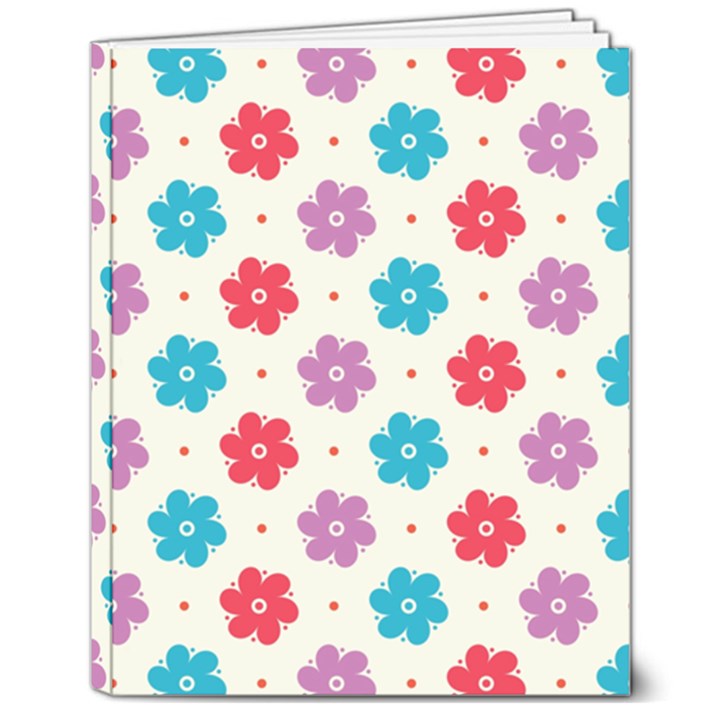 Abstract Art Pattern Colorful Artistic Flower Nature Spring 8  x 10  Softcover Notebook