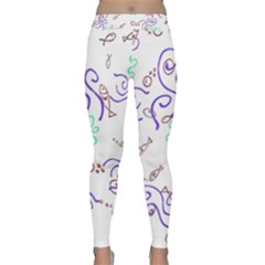 Fish Lilies Sea Aquatic Flowers Algae Bubble Animal Wildlife Nature Ocean Classic Yoga Leggings by Bedest