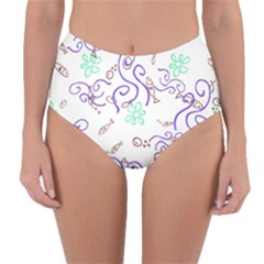 Fish Lilies Sea Aquatic Flowers Algae Bubble Animal Wildlife Nature Ocean Reversible High-waist Bikini Bottoms by Bedest