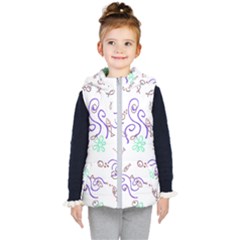 Fish Lilies Sea Aquatic Flowers Algae Bubble Animal Wildlife Nature Ocean Kids  Hooded Puffer Vest by Bedest