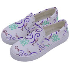 Fish Lilies Sea Aquatic Flowers Algae Bubble Animal Wildlife Nature Ocean Kids  Canvas Slip Ons