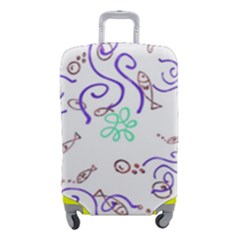 Fish Lilies Sea Aquatic Flowers Algae Bubble Animal Wildlife Nature Ocean Luggage Cover (small) by Bedest