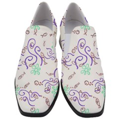 Fish Lilies Sea Aquatic Flowers Algae Bubble Animal Wildlife Nature Ocean Women Slip On Heel Loafers by Bedest