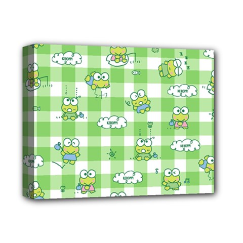 Frog Cartoon Pattern Cloud Animal Cute Seamless Deluxe Canvas 14  X 11  (stretched) by Bedest