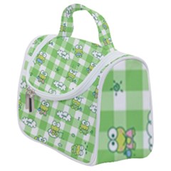 Frog Cartoon Pattern Cloud Animal Cute Seamless Satchel Handbag by Bedest