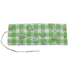 Frog Cartoon Pattern Cloud Animal Cute Seamless Roll Up Canvas Pencil Holder (s) by Bedest