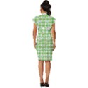 Frog Cartoon Pattern Cloud Animal Cute Seamless Vintage Frill Sleeve V-Neck Bodycon Dress View4